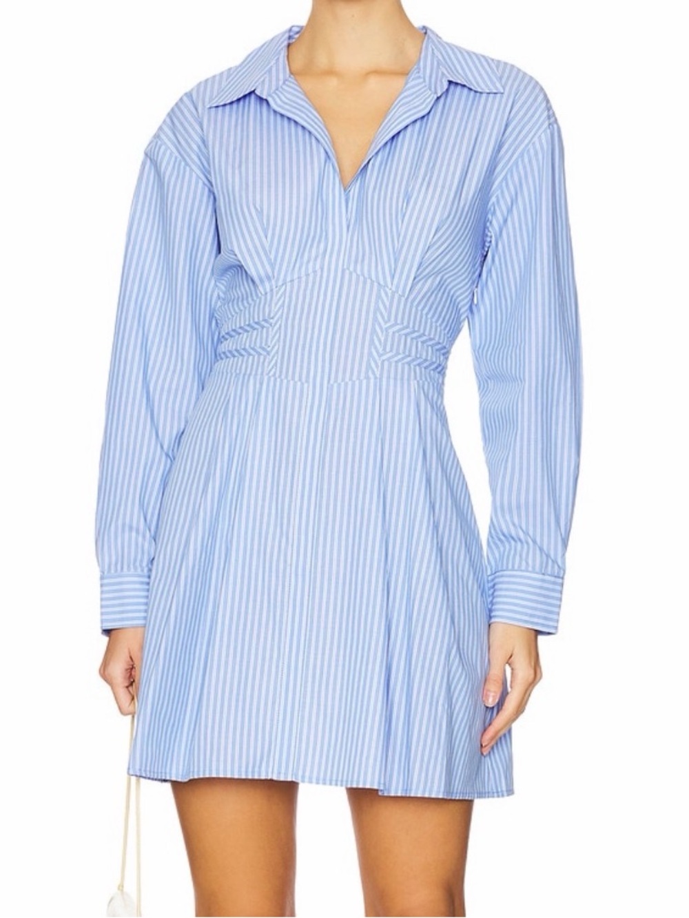 Steve Madden Blue White Striped Corset Mini Shirt Dress XS